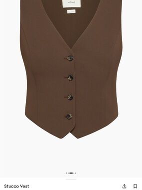 Aritzia Wilfred Stucco Vest in Rich Mocha Brown